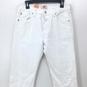 mens white levi 501 jeans